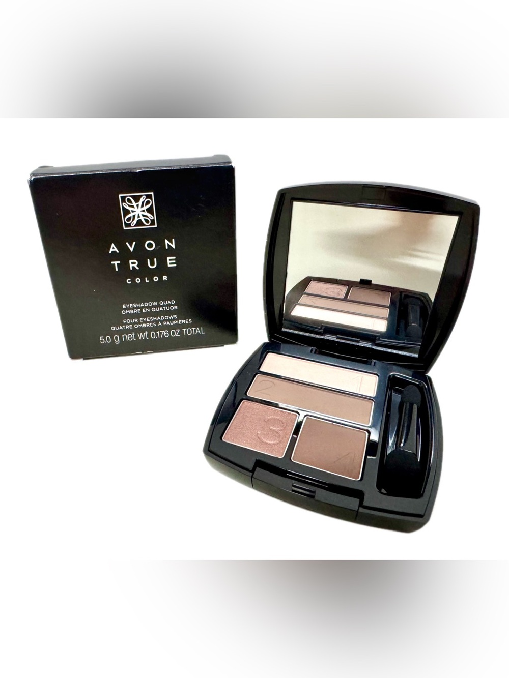 Avon True Color MOCHA LATTE Eyeshadow Quad Mirrored Compact New